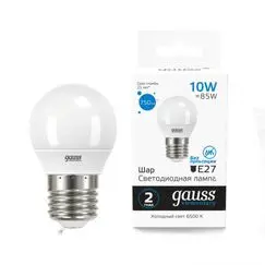 Светодиодная лампа Gauss Шар 10W 750Lm 6500K E14 53130
