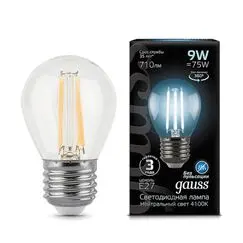 Светодиодная лампа Gauss Шар 9W 710Lm 4100K E27 105802209