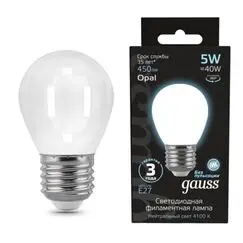 Светодиодная лампа Gauss Шар 5W 450Lm 4100K E27 105202205
