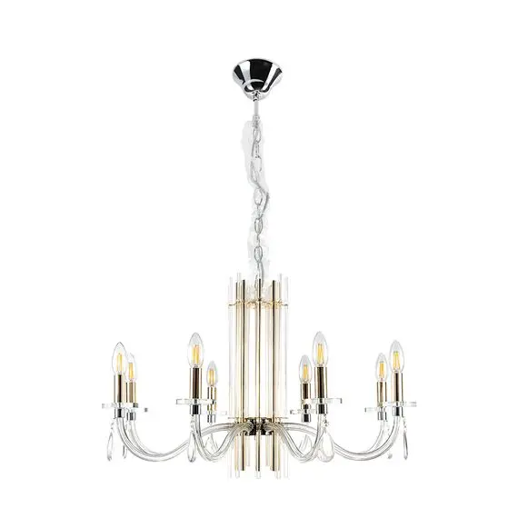 Люстра Crystal Lux AURELIO SP8 GOLD+CHROME/TRANSPARENT