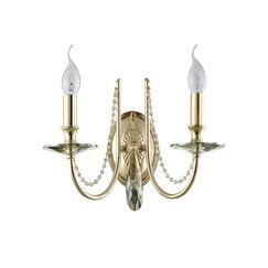 Бра Crystal Lux VICTORIA AP2 GOLD/AMBER