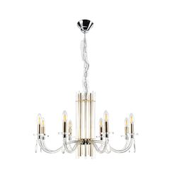 Люстра Crystal Lux AURELIO SP8 GOLD+CHROME/TRANSPARENT