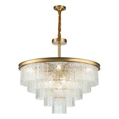 Подвесная люстра Belfast Harland 6308-8 BR CL Латунь / Стекло