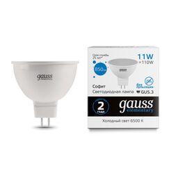 Светодиодная лампа Gauss Софит 11W 850Lm 6500K GU5.3 13531