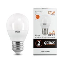 Светодиодная лампа Gauss Шар 12W 880Lm 3000K E27 53212