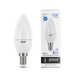 Светодиодная лампа Gauss Свеча 12W 950Lm 6500K E14 33132