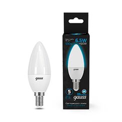 Светодиодная лампа Gauss Свеча 6,5W 550Lm 6500K E14 103101307