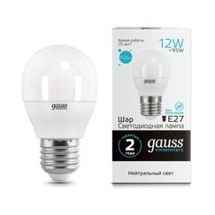 Светодиодная лампа Gauss Шар 12W 920Lm 4100K E27 53222