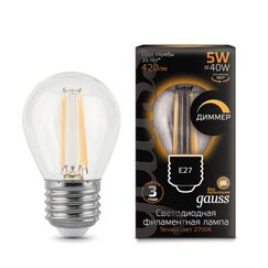 Светодиодная филаментная лампа Gauss Шар 5W 420Lm 2700K E27 105802105-D