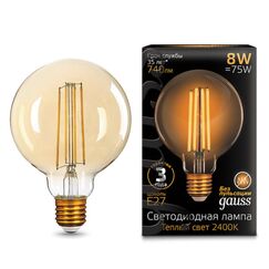 Светодиодная лампа Gauss G95 8W 740Lm 2400K E27 105802008