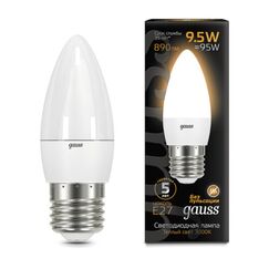 Светодиодная лампа Gauss Свеча 9,5W 890Lm 3000K E27 103102110