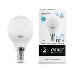 Светодиодная лампа Gauss Шар 10W 730Lm 4100K E14 53120