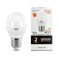 Светодиодная лампа Gauss Шар 10W 710Lm 3000K E27 53210