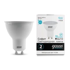 Комплект светодиодных ламп Gauss Софит 9W 660Lm 4100K GU10 13629