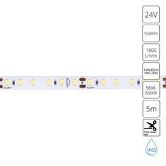 Светодиодная лента 24V 9,6W/m 6000К 5м Arte Lamp AQUA TAPE A2412008-06-6K