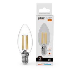 Светодиодная филаментная лампа Gauss FILAMENT ELEMENTARY Свеча 8W 510Lm 2700K E14 32118