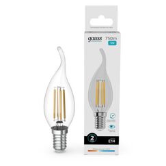 Светодиодная филаментная лампа Gauss FILAMENT ELEMENTARY Свеча на ветру 12W 750Lm 4100K E14 42122