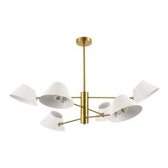 SLE1253-353-06 Светильник подвесной Латунь/Белый E14 6*60W NORBI