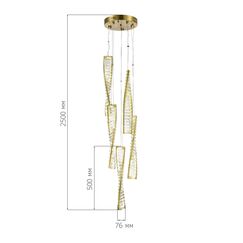 SL6205.303.05 Светильник подвесной ST-Luce Латунь/Прозрачный LED 1*55W 4000K ELICA