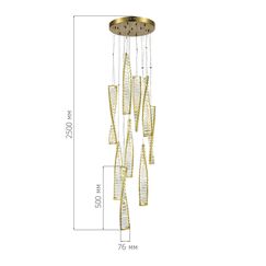 SL6205.303.09 Светильник подвесной ST-Luce Латунь/Прозрачный LED 1*99W 4000K ELICA