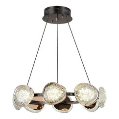 SL6018.203.64 Светильник подвесной ST-Luce черный/ золотистый / прозрачный LED 1*64W 4000K ENIGMA