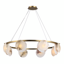 SL1520.303.08 Светильник подвесной ST-Luce Латунь/Алебастр G9 8*5W 4000K CLAM