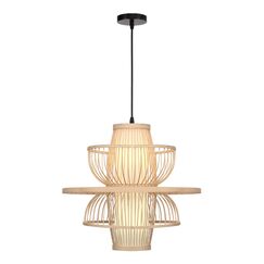 SL6241.513.01 Светильник подвесной ST-Luce Древесный/Белый E27 1*40W ALMA