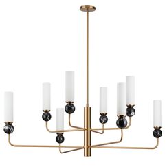 4361/8 MIDCENT ODL26 Люстра под латунь/металл/стекло/черный мрамор IP20 8*E14 40W 220V LOLLA