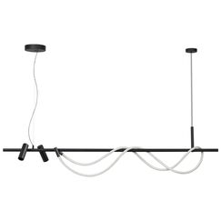 4391/40L HIGHTECH ODL24 263 черный/металл/канат Подвесной св-к с раздельн. вкл IP20 LED 40W 1580Лм 4000K CORDA