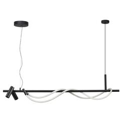 4391/30L HIGHTECH ODL24 263 черный/металл/канат Подвесной св-к с раздельн. вкл IP20 LED 30W 1200Лм 4000K CORDA