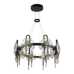 5407/92L MODERN ODL_EX25 135 черный/золото/металл/стекло Люстра LED 92W 3000K 8990Лм MAGNET