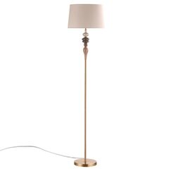 5040/1F CLASSIC ODL24 441 античн.бронза/беж.абажур/металл/керамика Торшер E27 1*60W HOMI