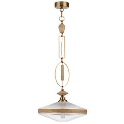 5441/1 PENDANT ODL_EX26 сатинированн.латунь/прозрачн./металл/стекло/травертин/веревка Подвес G9 LED 6W KREMA