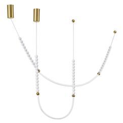 6639/24CL HIGHTECH ODL24 291 металл/античная бронза/белые бусы из акрила Потолочный светильник (в комплекте 2 нити) IP 20 LED 24W 3500K 220V MONELLA