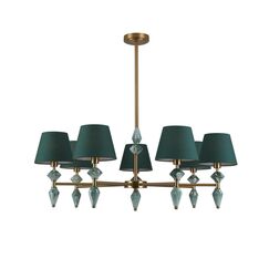 8275/7 CLASSI латунь/зеленый, металл/керамика/ткань Люстра Е14 7*40W 220V VERMONT