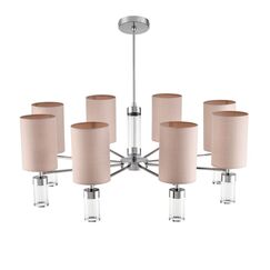 6585/8 MODERNI LN25 56 хром/бежевый, металл/текстиль, стекло Люстра подвесная E14 8*40W 220V ARNIKA