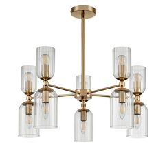 6586/10 MODERNI LN25 89 золото/прозрачный, металл/стекло Люстра подвесная E14 10*40W 220V KASSIA