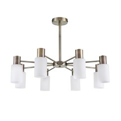8100/8C COMFI LN25 74 бронза/белый металл/стекло Люстра потолочная Е14 8*40W 220V MAVE