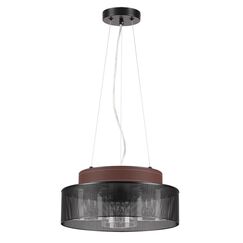 6598/3CY MODERNI LN25 156 черный/черный. коричневый металл, эко кожа/металл, стекло Подвесной светильник Е27 3*60W 220V BASALTO