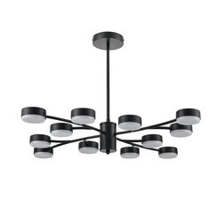 8117/12 COMFI LN25 195 черный, металл Люстра LED GX53 12*7W 220V TORINA