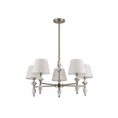 8274/5 CLASSI никель/белый/серый, металл/керамика/ткань Люстра Е14 5*40W 220V VERMONT