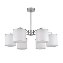 6591/6 CLASSI LN25 62 хром/белый, металл/текстиль Люстра подвесная E14 6*40W 220V SUNTORI