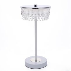 8253/1TL LEDIO LN25 393 серебро/белый/прозрачный, металл/акрил Настольная лампа LED 7W 4000К 220V SATIANA