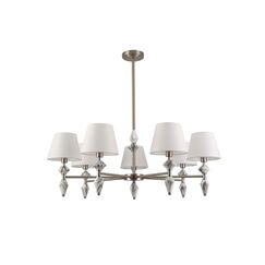 8274/7 CLASSI никель/белый/серый, металл/керамика/ткань Люстра Е14 7*40W 220V VERMONT