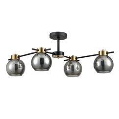 8059/4C COMFI LN24 черный, медь/дымчатый металл/стекло Люстра потолочная E27 4*60W 220V EMINA