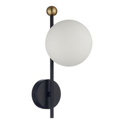 6581/1W MODERNI LN25 108 черный, золотой/белый металл  /стекло Настенный светильник E14 1*40W 220V MELODY