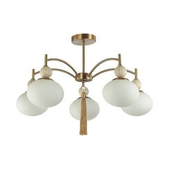8272/5C NEOCLASSI латунь/бежевый/белый, металл/керамика/стекло Люстра потолочная Е14 5*40W 220V GLORIYA