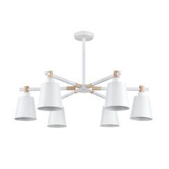8097/6C MODERNI LN25 269 белый/белый металл, дерево/металл Люстра потолочная Е27 6*60W 220V ROSALINA