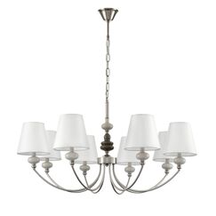 8283/8 CLASSI никель/белый, металл/керамика/текстиль Люстра Е14 8*40W 220V KENTUKI