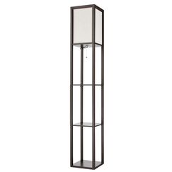 8090/1F COMFI LN25 361 кофейный/белый, дерево/текстиль Торшер Е27 1*60W 220V PRACTIC